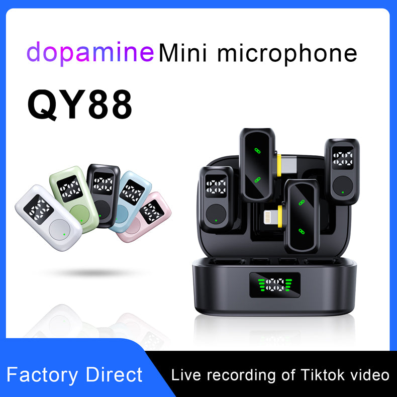 2-in-1 Wireless Lavalier Mic for iPhone & Android, Plug & Play, Noise Cancellation: Gaming, Live Streaming, Vlog, YouTube, TikTok, Podcast（副本）