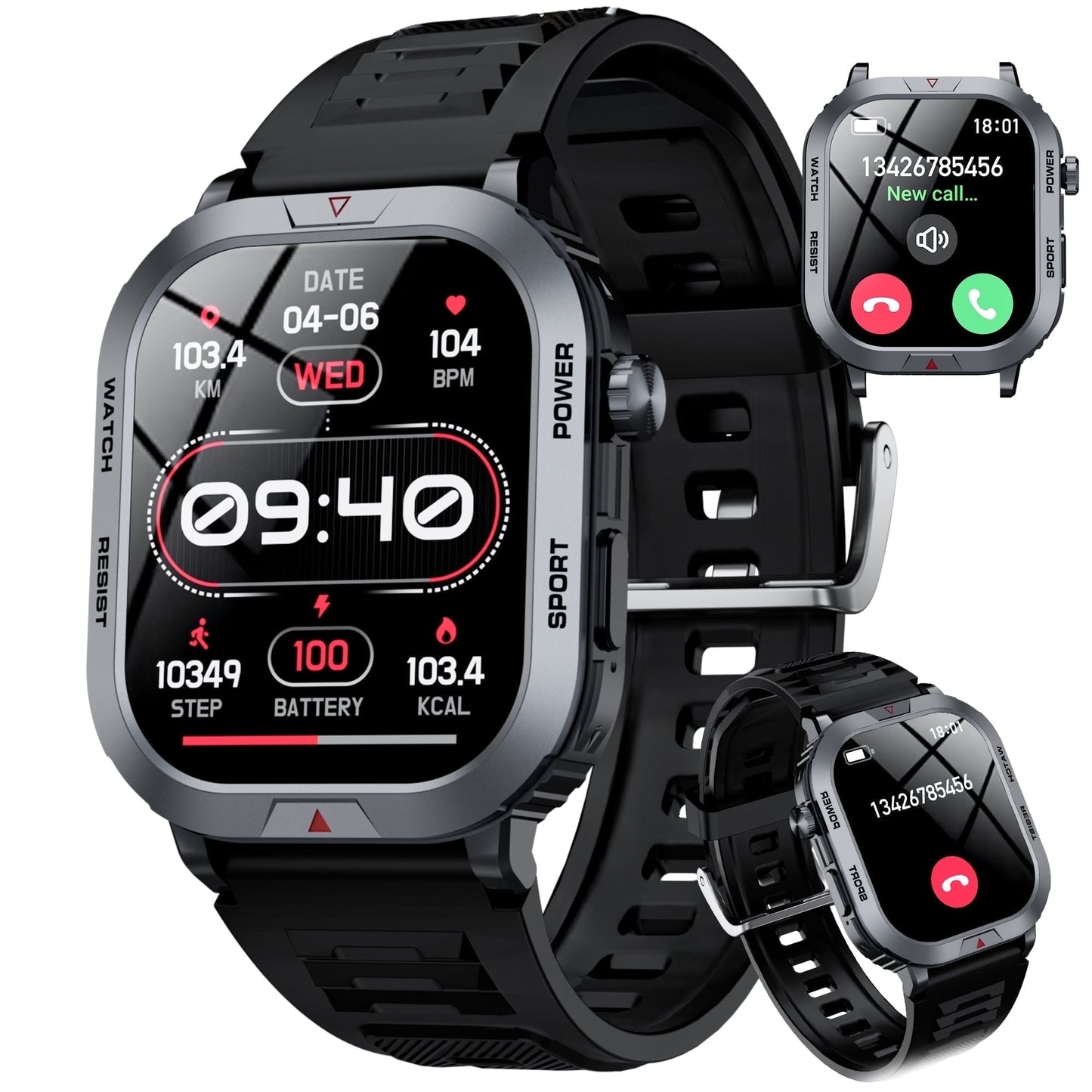STA ZW66 Smart Watch,IP68 Waterproof Smartwatch for Women Men 180+ Sports Modes,2.01-inch Fitness Tracker with Bluetooth Call(Answer/Make Calls)