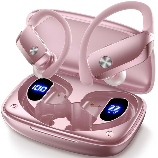 VEAT00L Wireless Earbuds Bluetooth Headphone Sport, Bluetooth 5.4 Earbud, 72Hrs Earphone with Earhook, Noise Cancelling Mic, IP7 Waterproof Headset for Workout/Running
