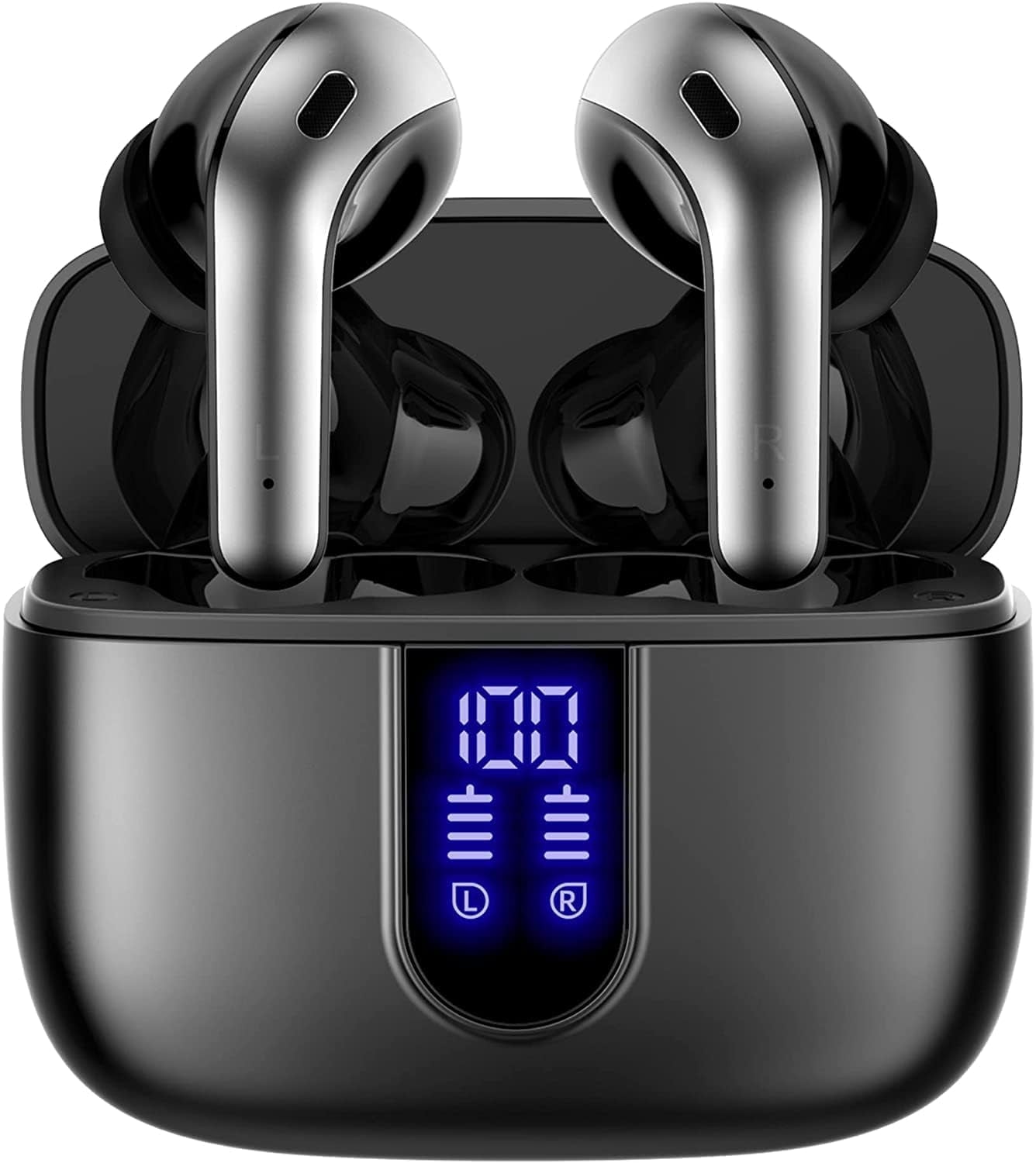 VEAT00L Wireless Earbud, 80Hrs Bluetooth 5.3 Headphones IP7 Waterproof for Sport, Running Wireless Earphones with ENC Noise Cancelling Mics, Deep Bass Over Ear bud with Earhooks for Android, iOS