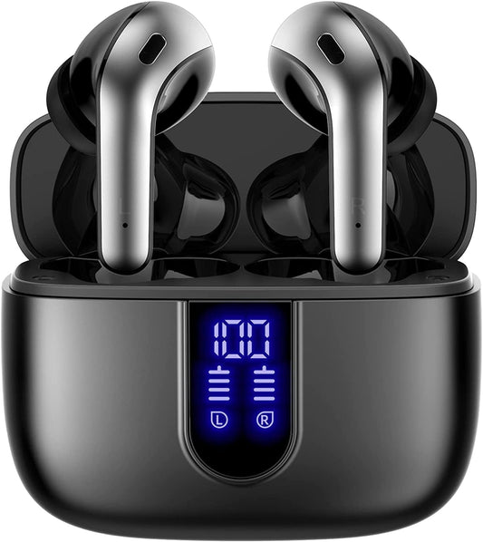 VEAT00L Wireless Earbud, 80Hrs Bluetooth 5.3 Headphones IP7 Waterproof for Sport, Running Wireless Earphones with ENC Noise Cancelling Mics, Deep Bass Over Ear bud with Earhooks for Android, iOS