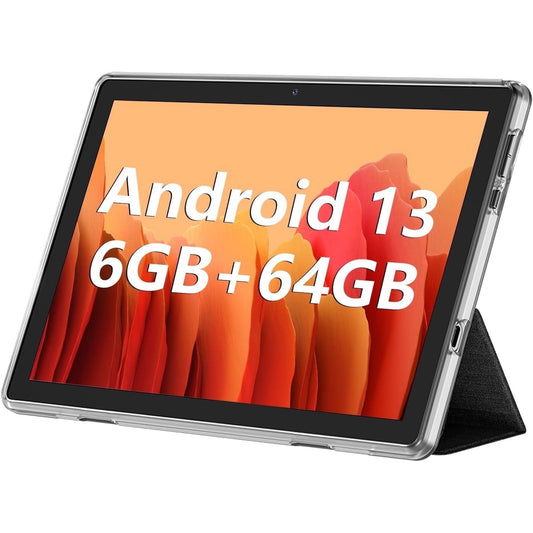 VEAT00L Tablet,10.1 inch Android 13 Tablets 2026,6GB RAM 64GB ROM 128GB Expand,Octa-Core Processor up with 5G WiFi,1280x800 IPS HD Touchscreen,6000mAh Battery, Bluetooth, Dual Camera, GMS