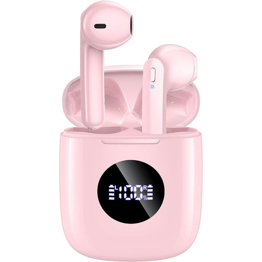 VEAT00L True Wireless Earbuds, TWS Bluetooth Headphones Stereo Sound Earphones, 50H Playtime Wireless Charging Case & Power Display,Built in microphone, waterproof and sweat proof