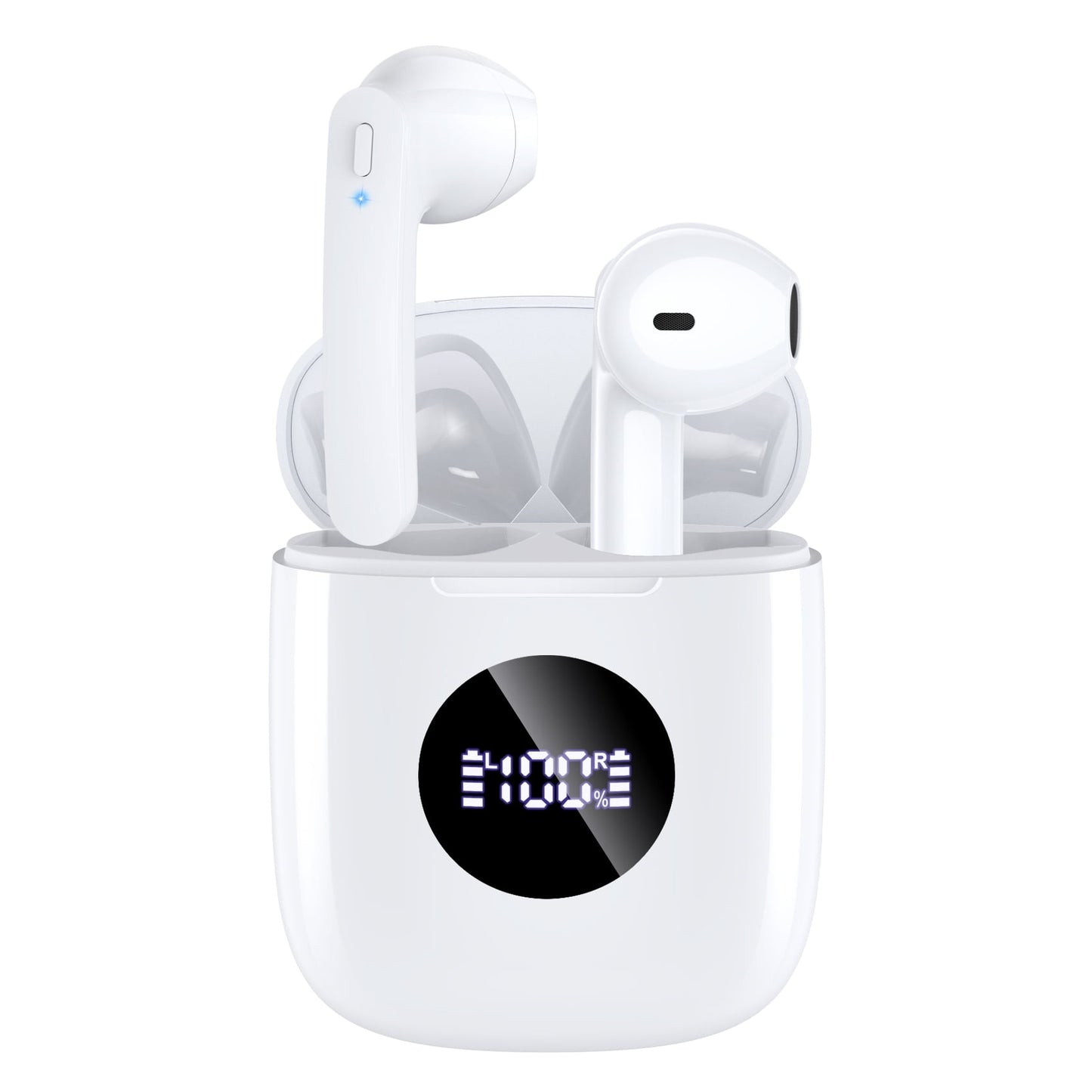 VEAT00L True Wireless Earbuds, TWS Bluetooth Headphones Stereo Sound Earphones, 50H Playtime Wireless Charging Case & Power Display,Built in microphone, waterproof and sweat proof