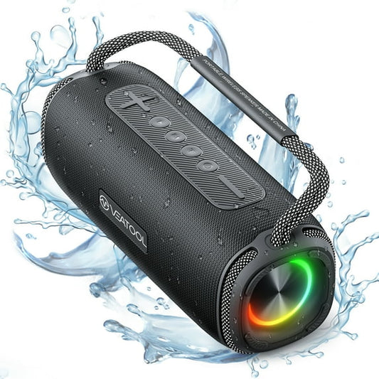 Bluetooth Speaker, 8H Playtime Portable Home Wireless Bluetooth 5.3 Speaker with Stereo Bass, IPX7 Waterproof Portable Bluetooth Speake with Colorful Flashing Lights