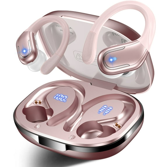 VEAT00L Wireless Earbud, 80Hrs Bluetooth 5.3 Headphones IP7 Waterproof for Sport, Running Wireless Earphones with ENC Noise Cancelling Mics, Deep Bass Over Ear bud with Earhooks for Android, iOS（副本）