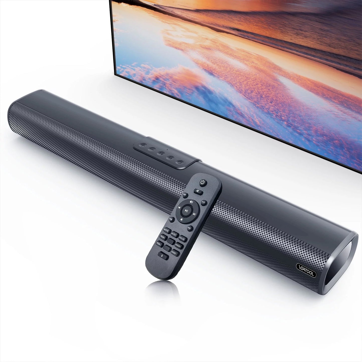 VEATOOL Portable Bluetooth Speaker, IPX5 Waterproof, Stereo Sound, 12H Playtime, Bluetooth 5.3, RGB Lights, Outdoor Speaker