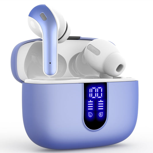 VEATOOL Bluetooth Headphones True Wireless Earbuds 60H Playback LED Power Display Earphones with Wireless Charging Case IPX7 Waterproof in-Ear Earbuds with Mic for TV Smart Phone Computer Laptop