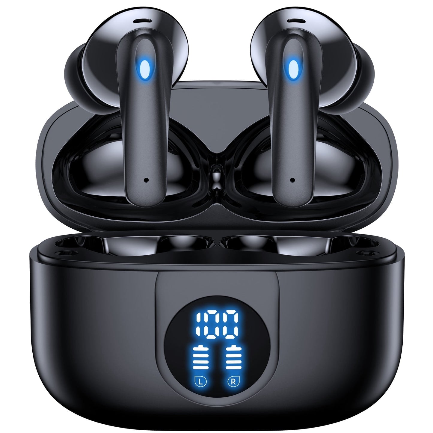 Wireless Earbuds, Bluetooth Headset with Microphone Touch Control , Waterproof, High-Fidelity Stereo Earphones，Support wireless charging earbuds，Compatible with iPhone 13 Pro Max XS Samsung Android