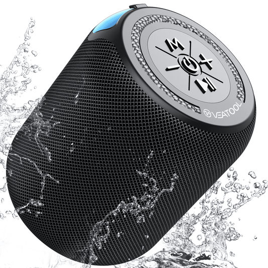 Veatool F10 Bluetooth Speakers, Portable Speakers Bluetooth Wireless V5.0 with 360° Stereo Sound,TWS Paring,IPX6 Waterproof,Small Shower Speaker for Outdoor,Gift Ideas