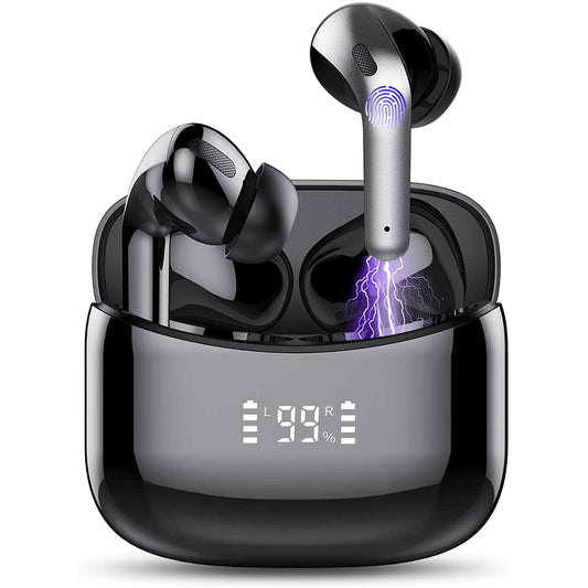 Wireless Earbuds, Bluetooth 5.1 True Wireless Headphones Sports Bluetooth Earphones Over-Ear Noise Cancelling Earbuds with LED Display Over-Ear Buds with Earhooks Built-in Mic Headset for Workout