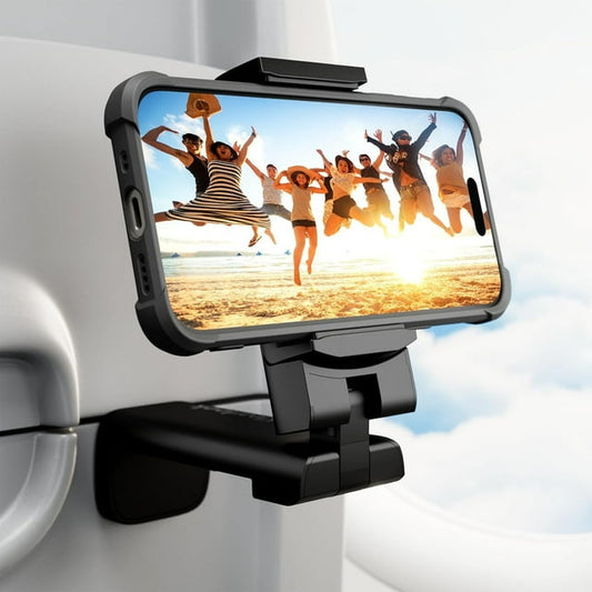 XANLUOER Universal Airplane Phone Holder, in Flight Travel Essentials Phone Holder Mount with Multi-Directional 360° Rotation, Travel Must Haves Handsfree Phone Stand for Flying, Home, Office