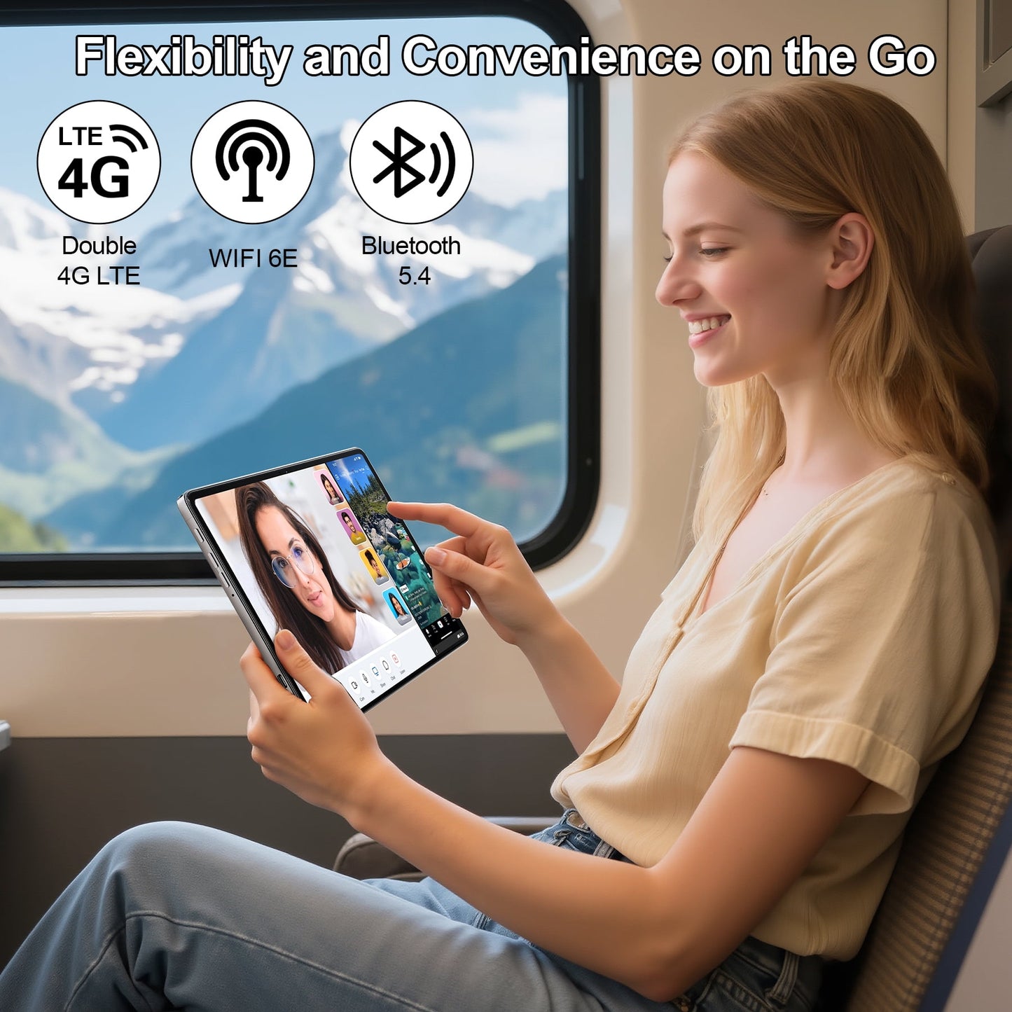 VEAT00L Tablet,Android 13 Tablet 10.1 Inch,Octa-Core 5G WiFi,4G Cellular,10GB(6+4) RAM,64GB ROM,1TB Expand,Widevine L1,6000mAh,Bluetooth 5.4, 13MP+5MP Dual Camera,Face ID,Slim Lightweight,Metal Body