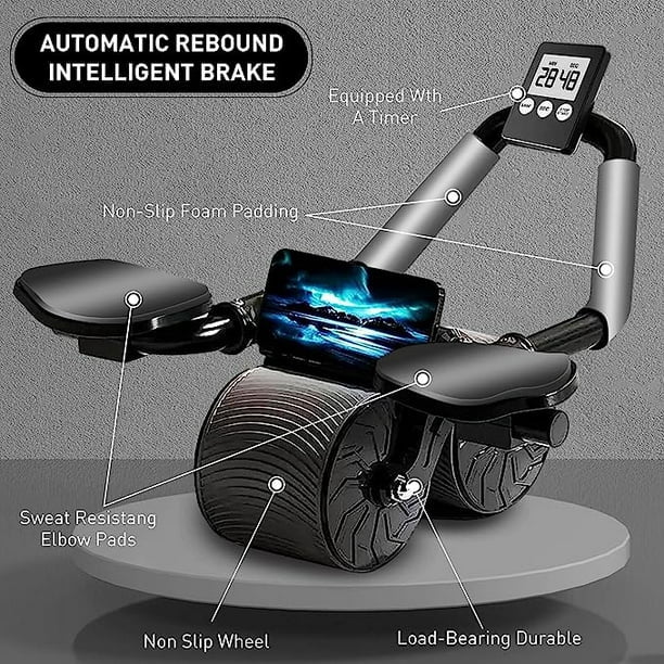 KDMLR 2023 New with Automatic Rebound Ab Abdominal Exercise Roller with Elbow Support and Timer, abs roller wheel core exercise equipment,Perfect Core Exercise Equipment for Home Workouts