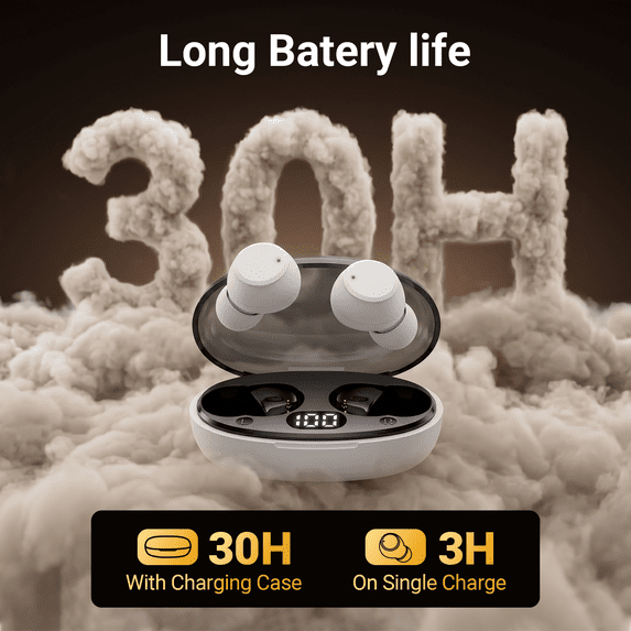 T62 Bluetooth 5.3 Wireless Bluetooth Earbuds - Hybrid Active Noise Cancelling ENC in-Ear Headphones with Wireless Charging Case for Music and Calls - Superior Sound Quality and Comfort