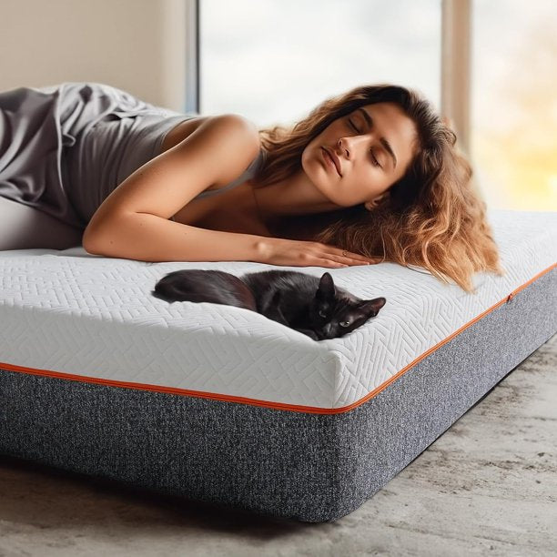 KDMLR Queen Mattress, 10-inch Gel Memory Foam Mattress, Medium-Firm Queen Mattress in a Box for Pressure Relief & Support, Breathable Cooling Queen Size Mattress with Zippered Cover