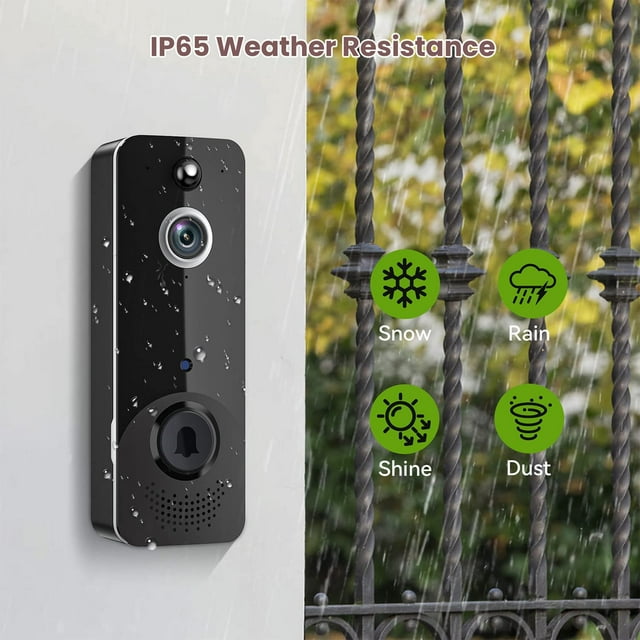 KDMLR Doorbell Camera Wireless, WiFi Video Doorbell with Chime, 2 Way Audio, AI Smart Human Detection, Night Vision, Cloud Storage, Real Time Alert for Home