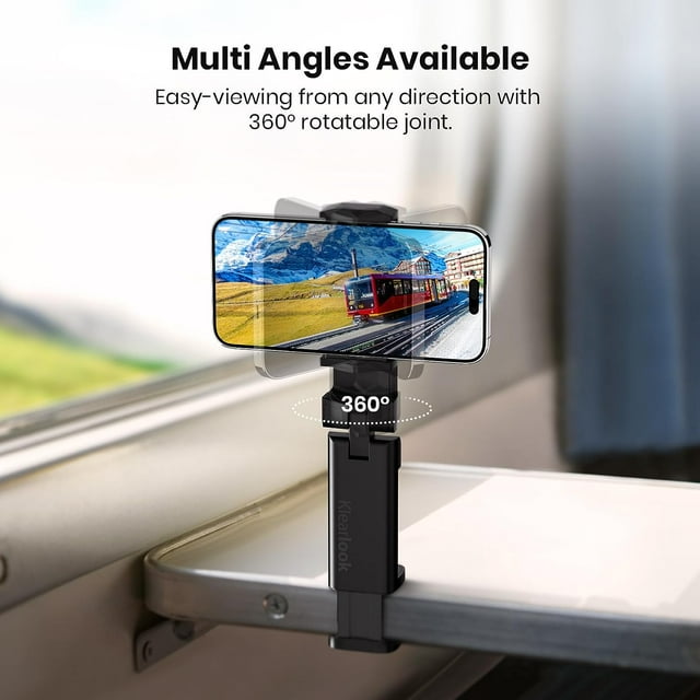XANLUOER Universal Airplane Phone Holder, in Flight Travel Essentials Phone Holder Mount with Multi-Directional 360° Rotation, Travel Must Haves Handsfree Phone Stand for Flying, Home, Office