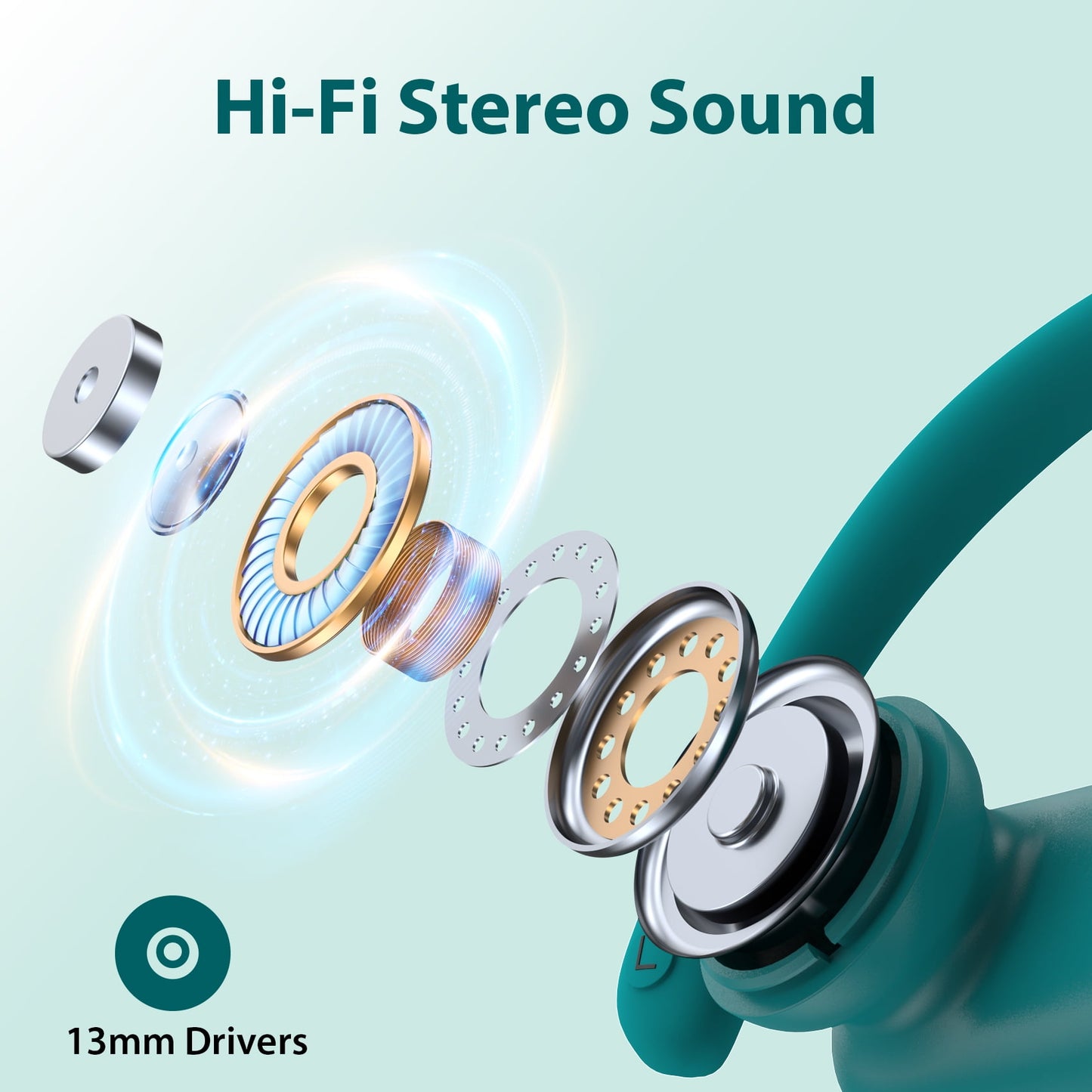 occiam Active Noise Cancelling Headphones Wireless Earbuds Bluetooth Ear Buds 96Hrs Playback HD Call Over-Ear Waterproof Earphones
