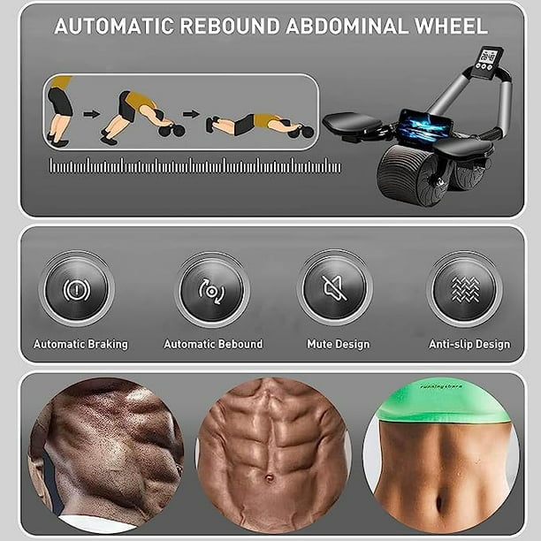 KDMLR 2023 New with Automatic Rebound Ab Abdominal Exercise Roller with Elbow Support and Timer, abs roller wheel core exercise equipment,Perfect Core Exercise Equipment for Home Workouts