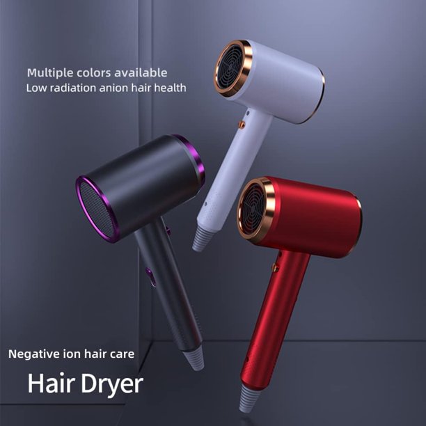 KDMLR Negative Ionic Hair Dryer, 1800W Hair Blow Dryer, Portable Travel Hair Dryer Hair Dryer with Nozzle/Comb/Bracket and Powerful Hot/Cool Wind Settings,Constant Temperature Hair Care(Grey Pink)
