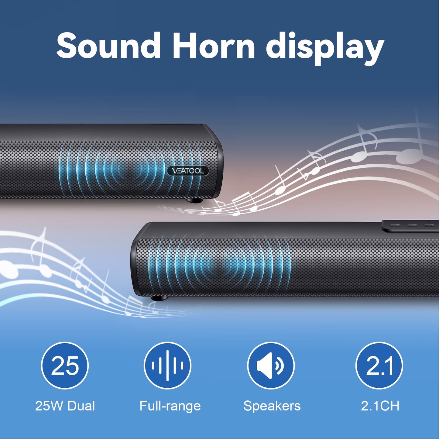 VEATOOL Portable Bluetooth Speaker, IPX5 Waterproof, Stereo Sound, 12H Playtime, Bluetooth 5.3, RGB Lights, Outdoor Speaker