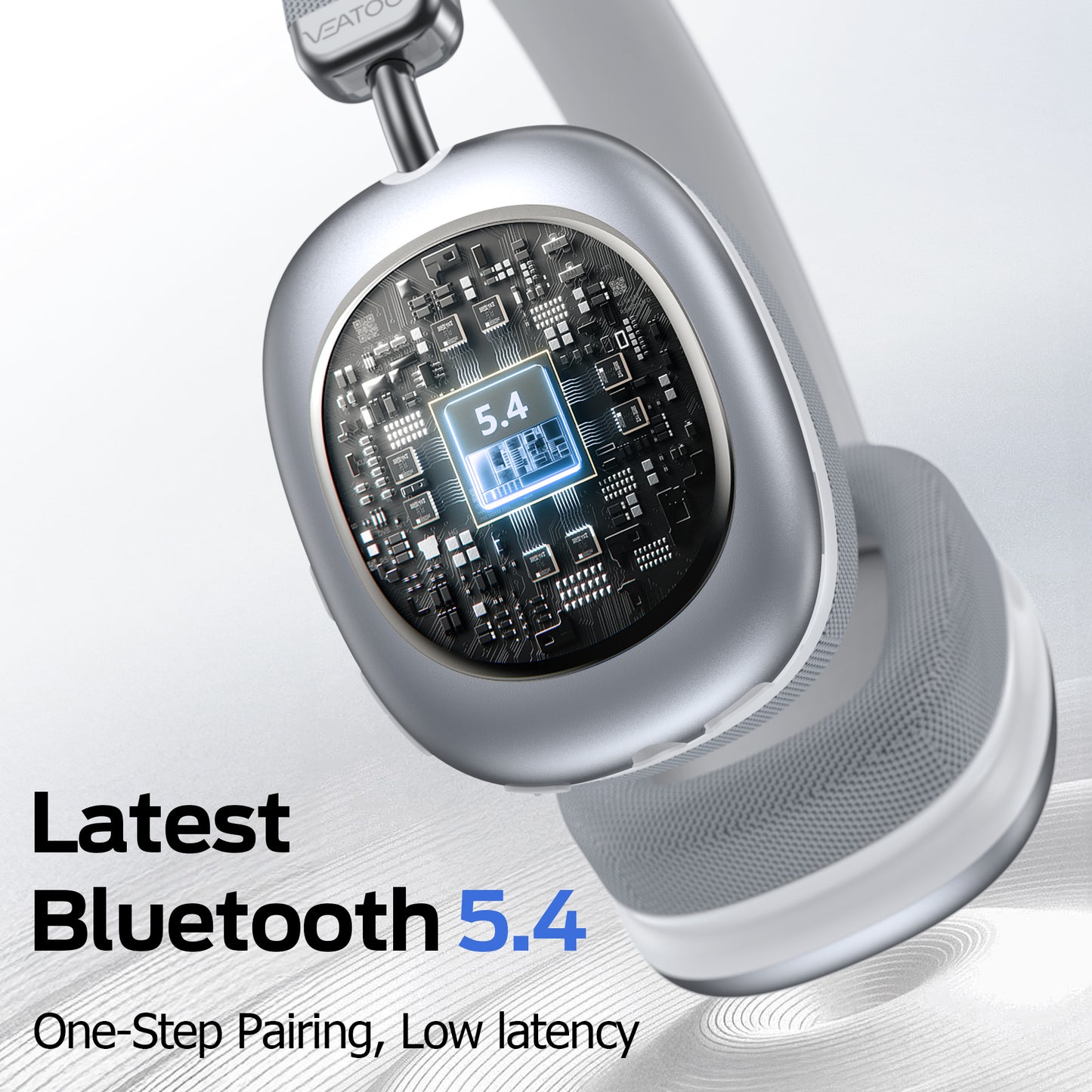 Wireless Bluetooth Headphones 5.1,40 Hrs Playtime Wireless Over-Ear Headphones,4 Mics ENC Noise Cancelling for Clear Calls, Lightweight Headset with Deep Bass Comfort fit for Travel Work