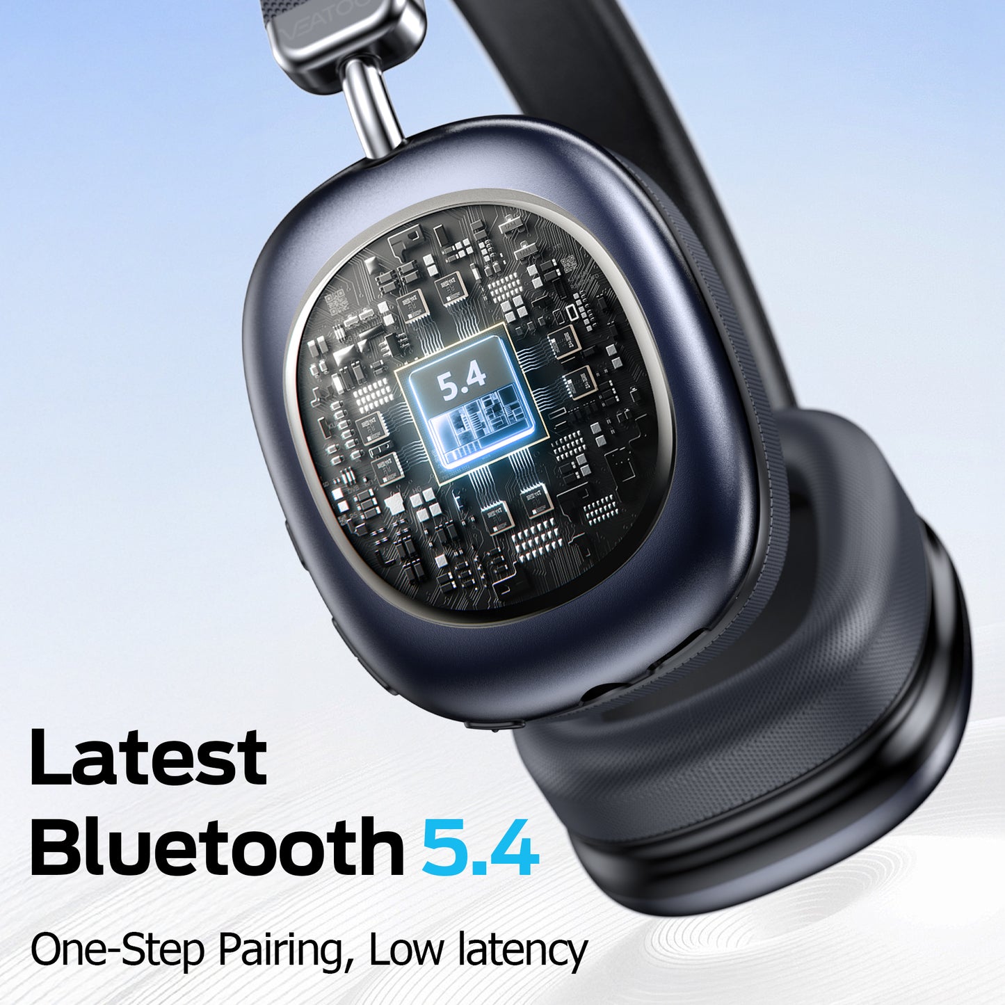 Bluetooth Headphones Over Ear, 65Hrs Playtime Wireless Headphones,Bass Boosted by 90%,Lightweight Headset with Deep Bass, Clear Call with 4 Noise Cancelling Mics,Low Latency for Travel Work Cellphone