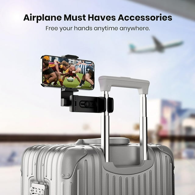 XANLUOER Universal Airplane Phone Holder, in Flight Travel Essentials Phone Holder Mount with Multi-Directional 360° Rotation, Travel Must Haves Handsfree Phone Stand for Flying, Home, Office