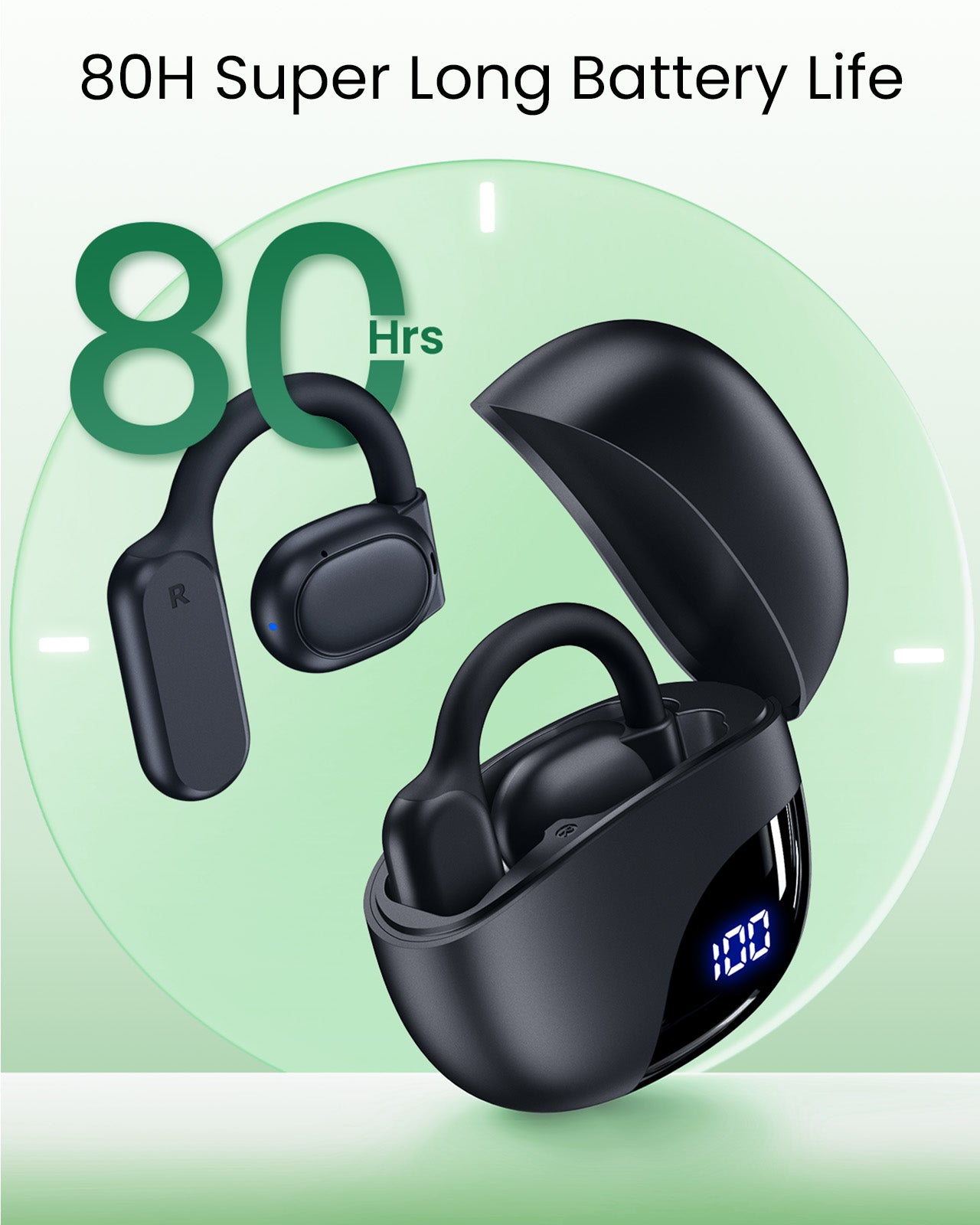 VEATOOL G01 Wireless Earbuds with Smart Touch Control, ANC+ENC Noise Cancellation, 40H Stereo Deep Bass, IPX7 Waterproof Rating, 5 EQ Modes