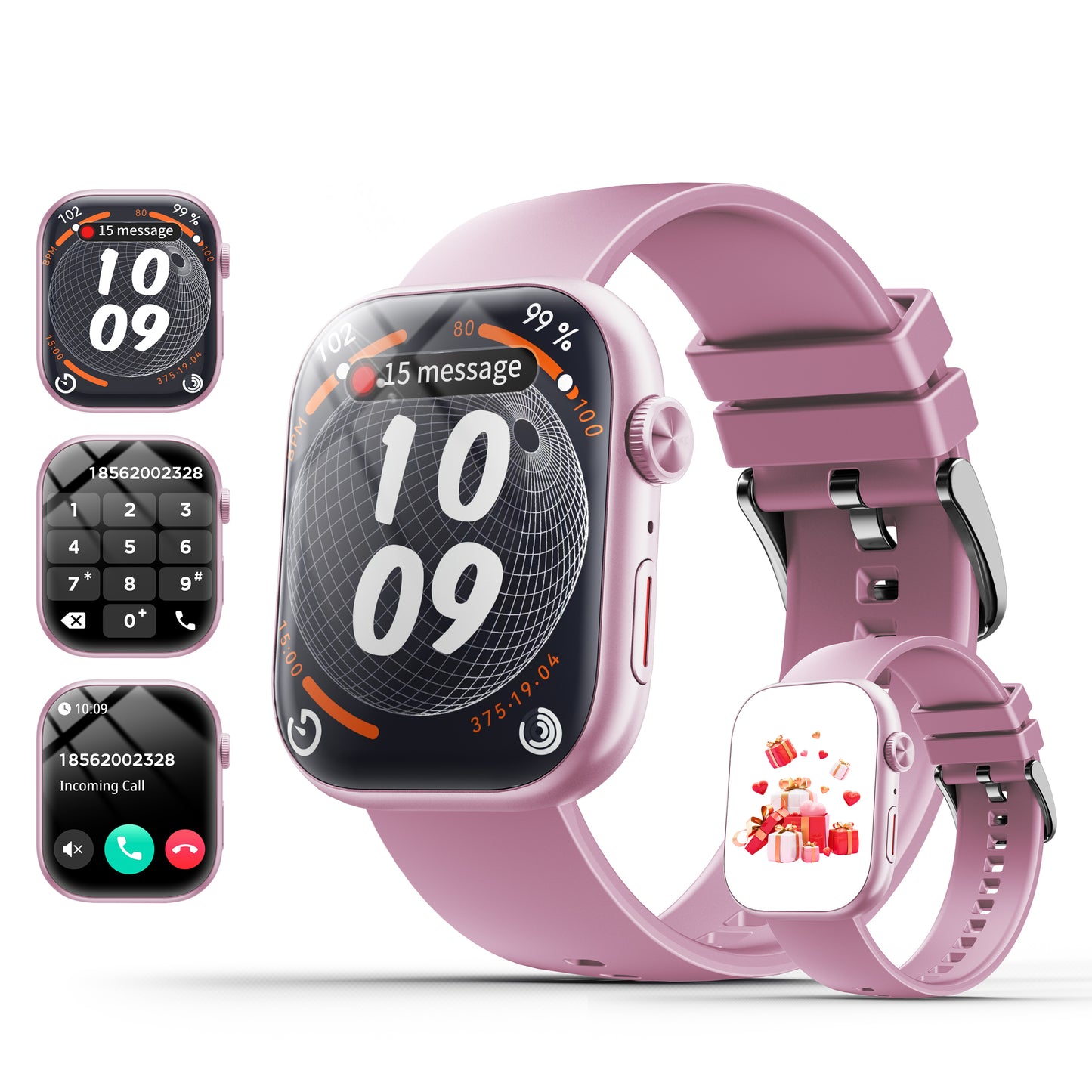 Smart Watch Fitness Tracker, 2.01" HD, Bluetooth Call, IP68 Waterproof, 170+ Sports Modes, Health & Sleep Monitor, for Android iOS.