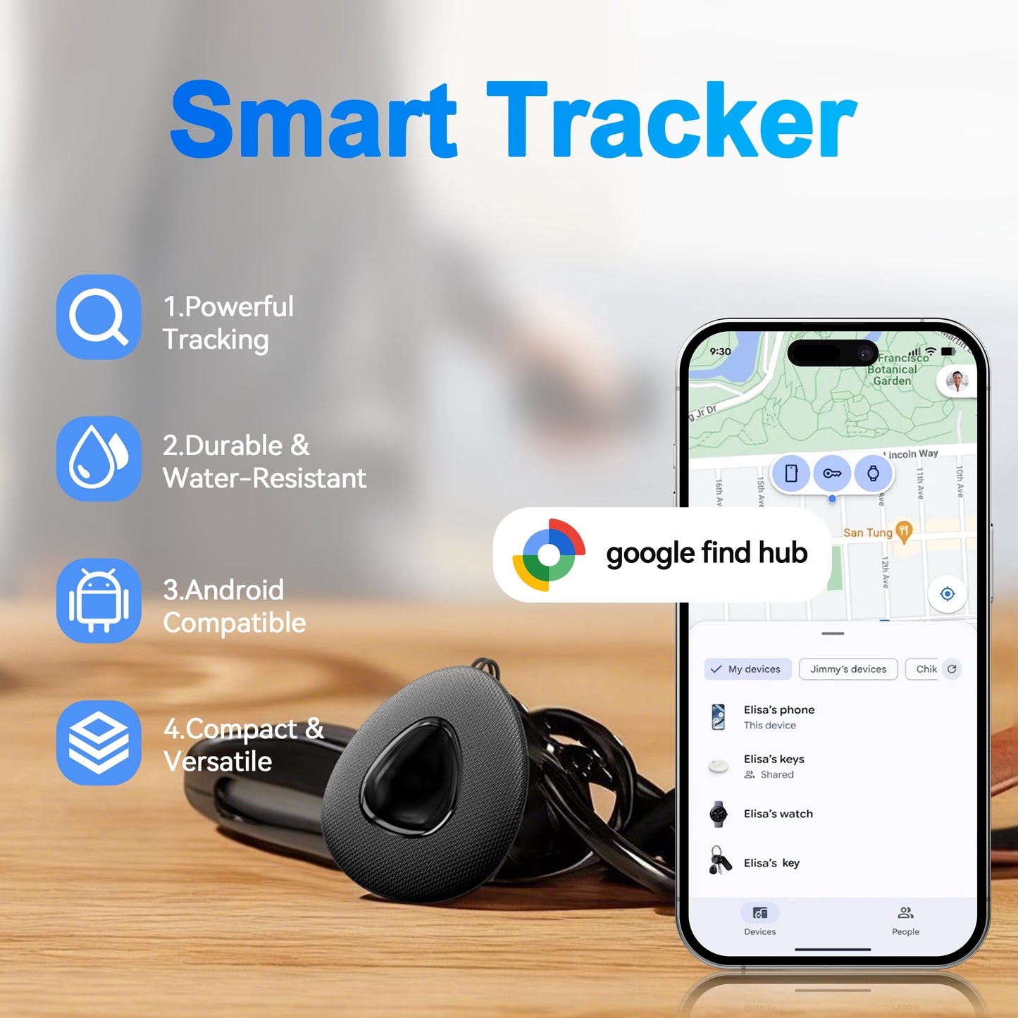 Smart Tracker Works with Apple Find My, Bluetooth Tracker Key Finder Item Locator for Keys Luggage Wallet with Case Lanyard