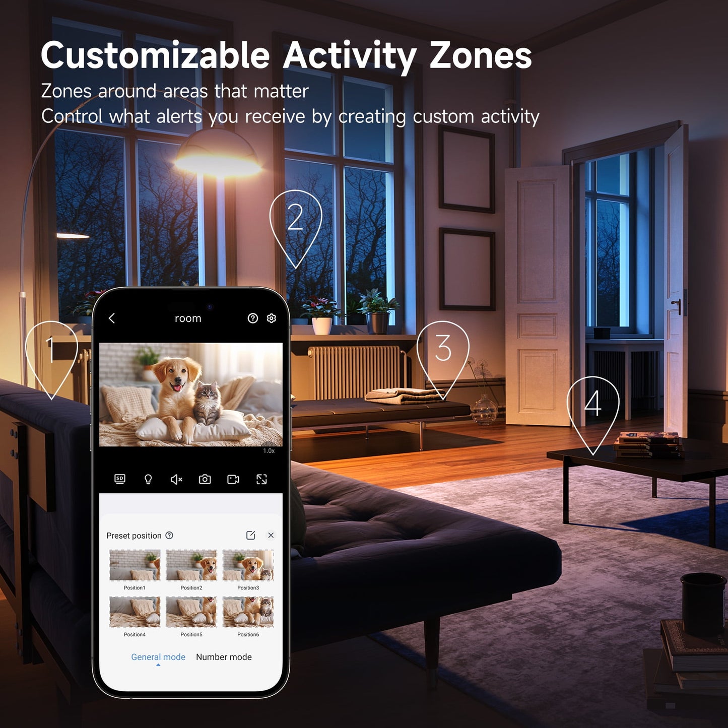 Losei 1080P Indoor WiFi PTZ Security Camera, Detection for Baby and Pet Monitor, 360-Degree for Home Security,Smart Motion Tracking,2 Way Audio