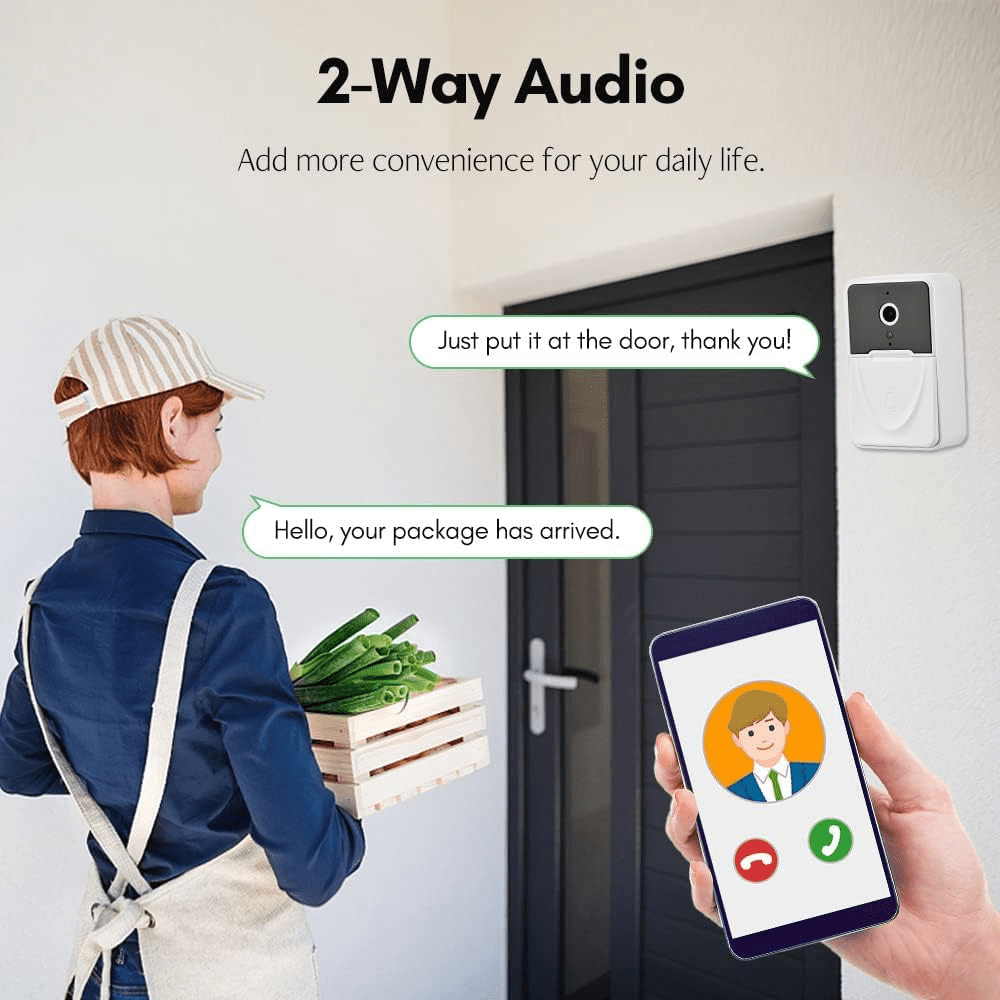 KDMLR Doorbell Camera Wireless, WiFi Video Doorbell with Chime, 2 Way Audio, AI Smart Human Detection, Night Vision, Cloud Storage, Real Time Alert for Home