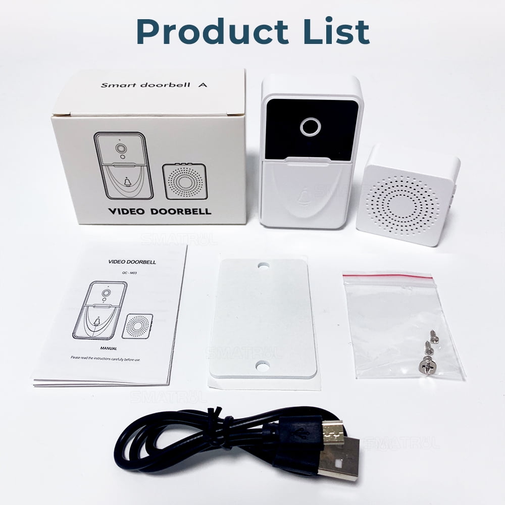 KDMLR Doorbell Camera Wireless, WiFi Video Doorbell with Chime, 2 Way Audio, AI Smart Human Detection, Night Vision, Cloud Storage, Real Time Alert for Home