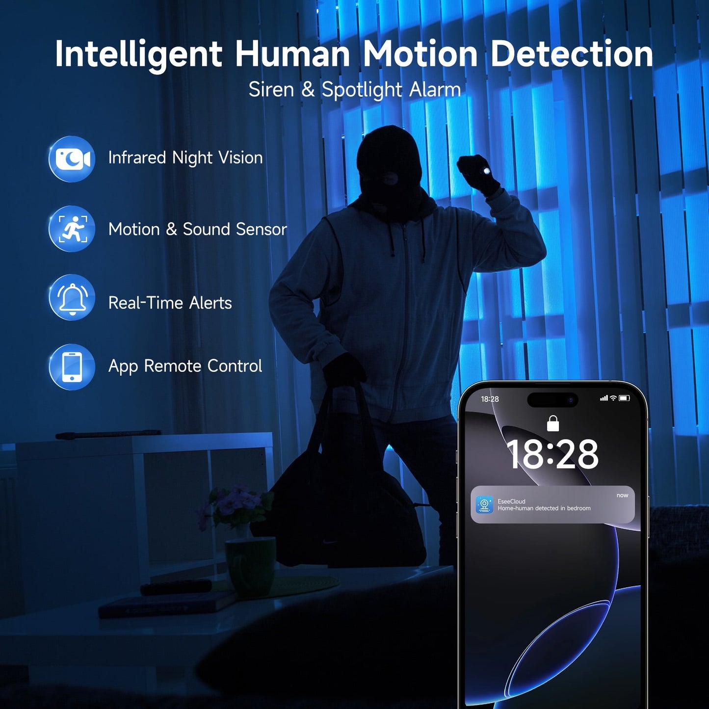 Losei 1080P Indoor WiFi PTZ Security Camera, Detection for Baby and Pet Monitor, 360-Degree for Home Security,Smart Motion Tracking,2 Way Audio