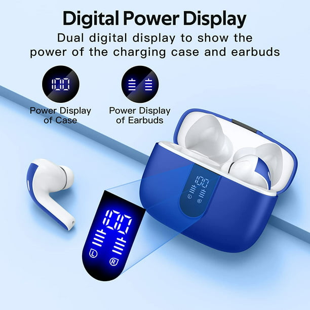 VEATOOL Bluetooth Headphones True Wireless Earbuds 60H Playback LED Power Display Earphones with Wireless Charging Case IPX7 Waterproof in-Ear Earbuds with Mic for TV Smart Phone Computer Laptop