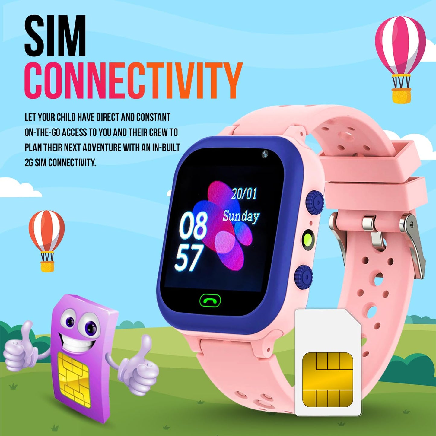 Kids Smart Watch for Boys Girls, Kids Phone Watch for Ages 3-12, Birthday Christmas Gift for Children (SIM Not Included)